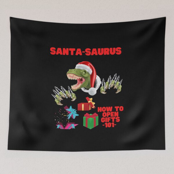 Item preview, Santasaurus, How to open gifts 101, Dinosaur, christmas, t rex, xmas, santa claus, christmas gift, merry christmas, santa, saurus, christmas tree, dinosaur lover, animal, dinosaur gift, designed and sold by bimmer325.