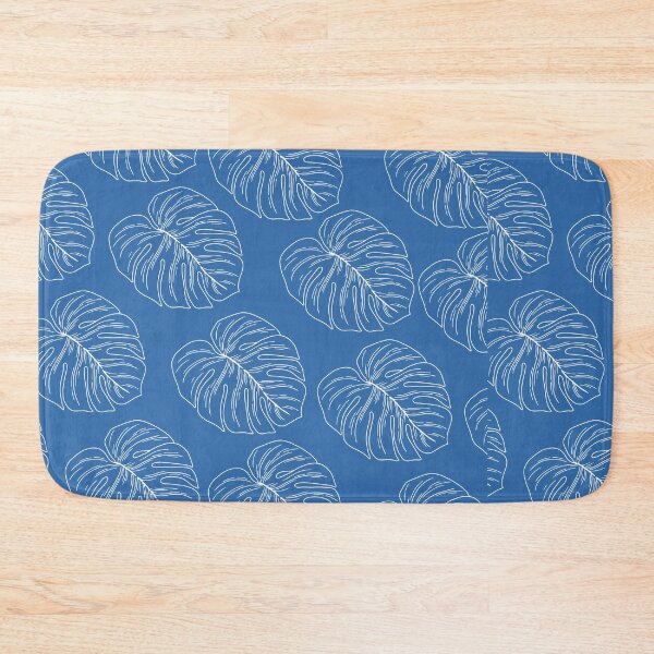 Item preview, monstera tropical plant hawaii aloha print blue and white designed and sold by maplunk.