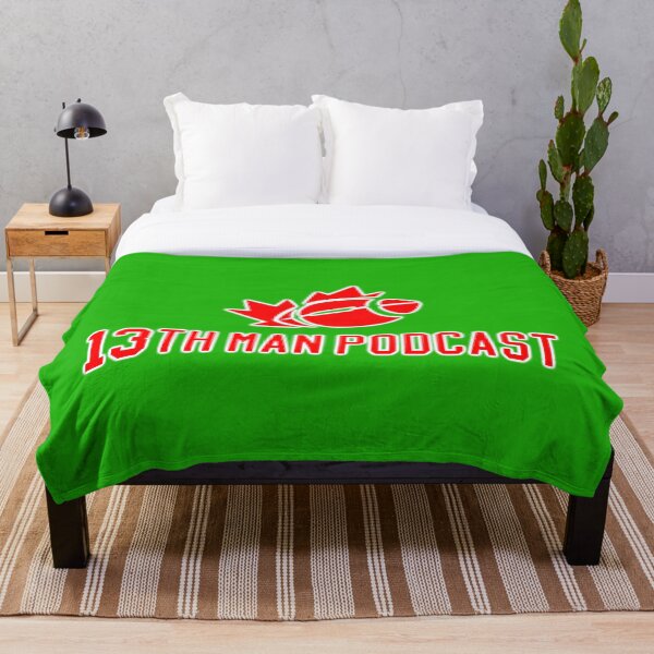 13th Man Green Collection Throw Blanket