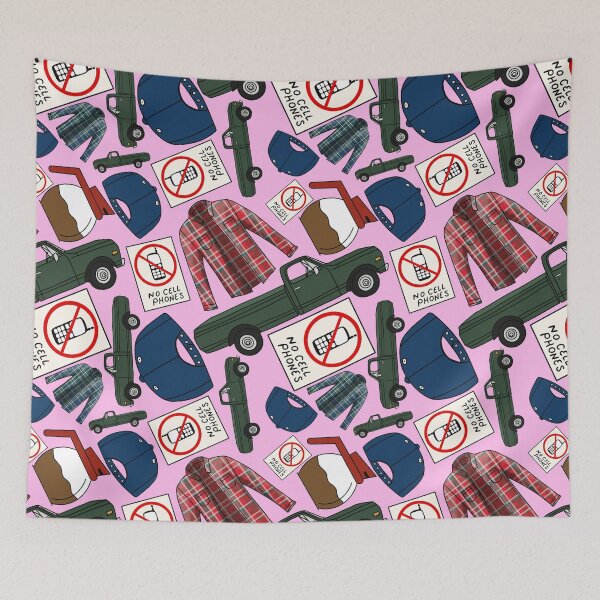 Item preview, Lukes Flannel Shirt Fan Pattern Icons All Over Print Pink Pack designed and sold by Sunny Collections.