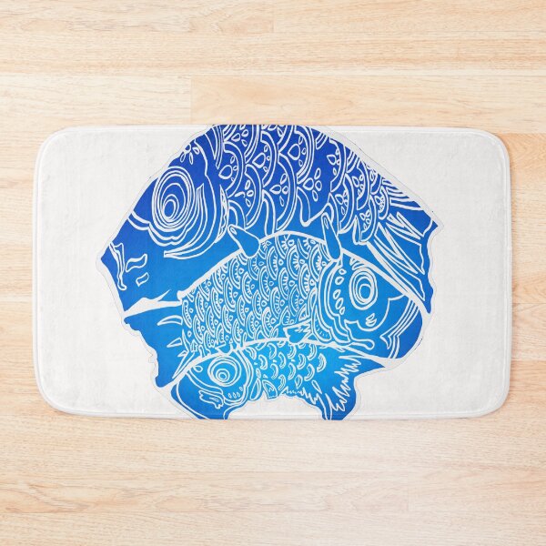 Item preview, Three Blue Carp Fish designed and sold by CleatAndCrayon.