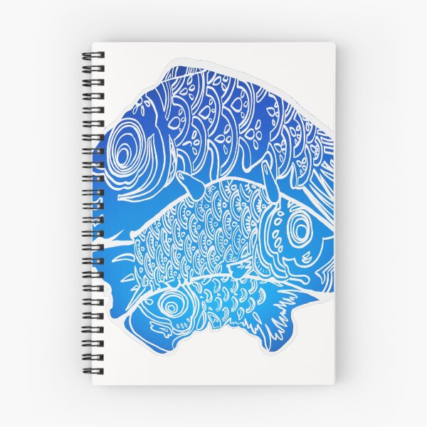 Item preview, Three Blue Carp Fish designed and sold by CleatAndCrayon.