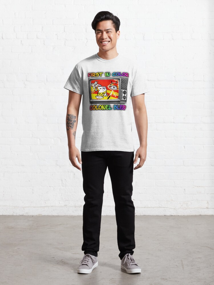 Alternate view of First In Color, Colonel Bleep , The First Color For TV Cartoon. Classic T-Shirt