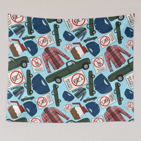 Item preview, Lukes Flannel Shirt Fan Pattern Icons All Over Print Blue Pack designed and sold by Sunny Collections.