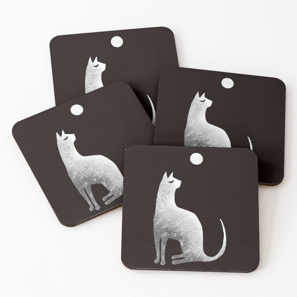 Item preview, Ghost Cat and Moon in black and white designed and sold by SusanSanford.
