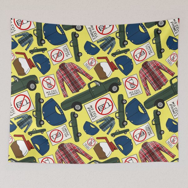 Item preview, Lukes Flannel Shirt Fan Pattern Icons All Over Print Yellow Pack designed and sold by Sunny Collections.