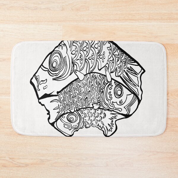 Item preview, Three White Carp Fish designed and sold by CleatAndCrayon.