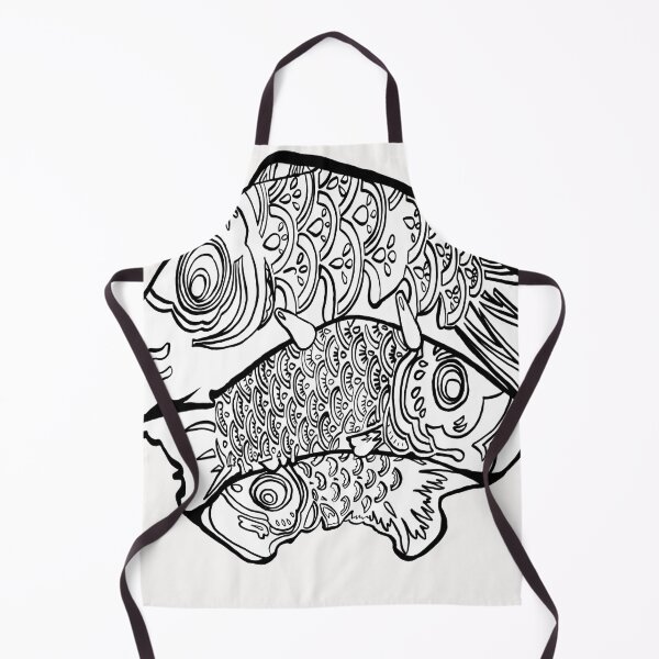 Item preview, Three White Carp Fish designed and sold by CleatAndCrayon.