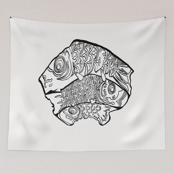 Item preview, Three White Carp Fish designed and sold by CleatAndCrayon.