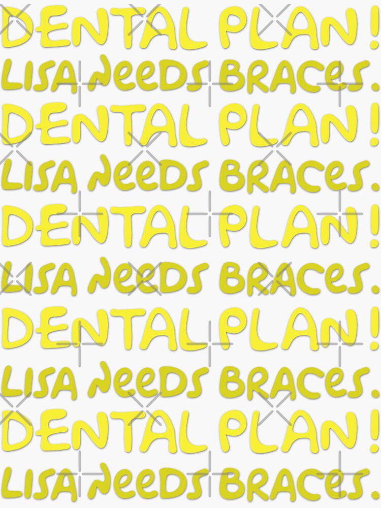 "The Simpsons Dental Plan! Lisa Needs Braces." Sticker by Xanderlee7