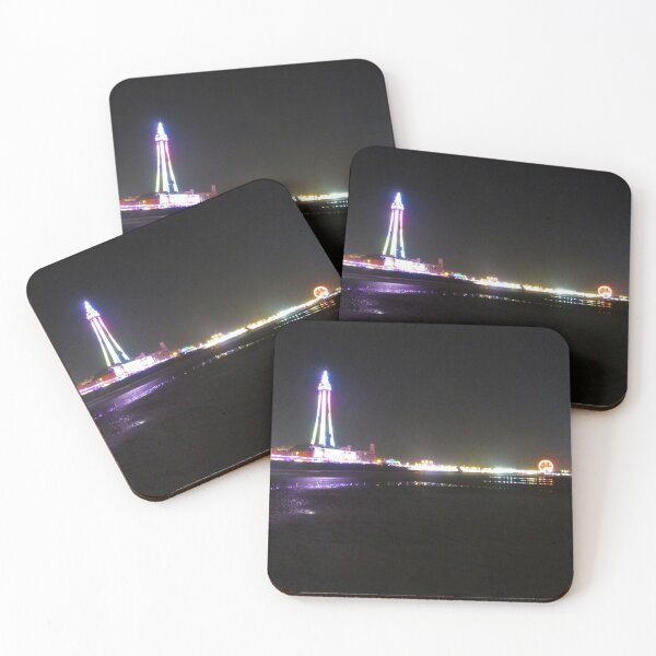 Item preview, Blackpool Beach Colourful Illuminations At Night  designed and sold by Andrew Morrell.
