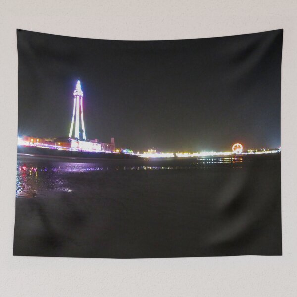 Item preview, Blackpool Beach Colourful Illuminations At Night  designed and sold by Andrew Morrell.