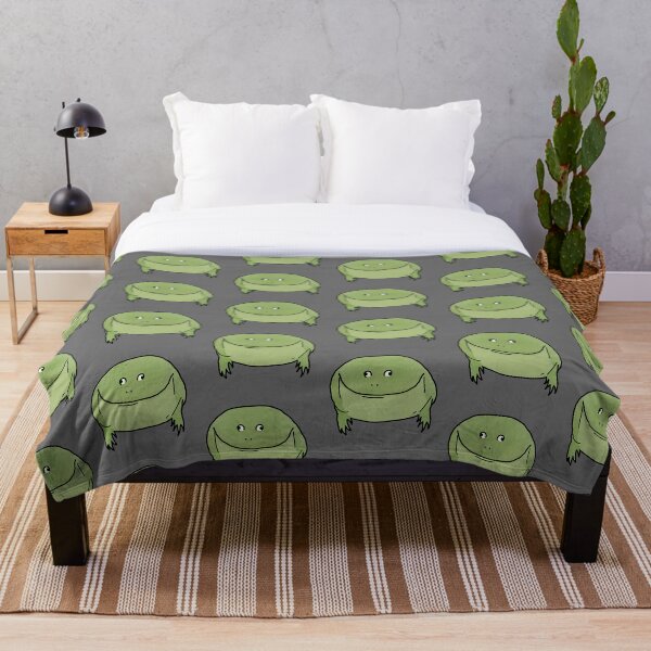 Round Froggo Throw Blanket