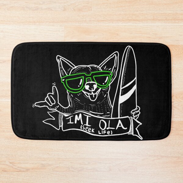 Item preview, IMI OLA SEEK LIFE HAWAIIN SURFER DOG designed and sold by aydapadi.