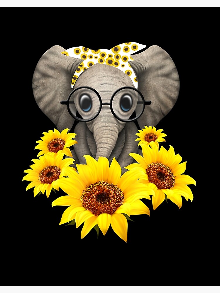 Lámina rígida «Elefante Girasol Elefante Lindo Amor Girasol» de  TungxyzHai245 | Redbubble