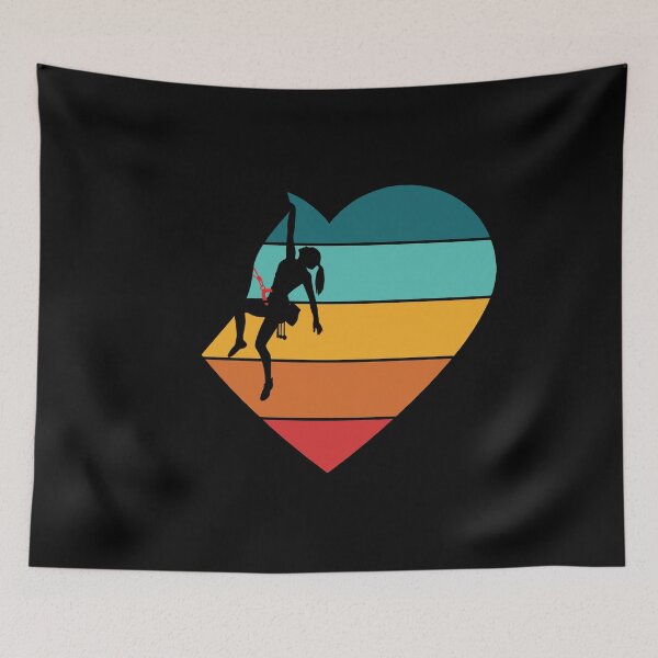 Item preview, I Love Rock Climbing - Woman Rock Climber - Multicolored Heart designed and sold by HeatherPore.