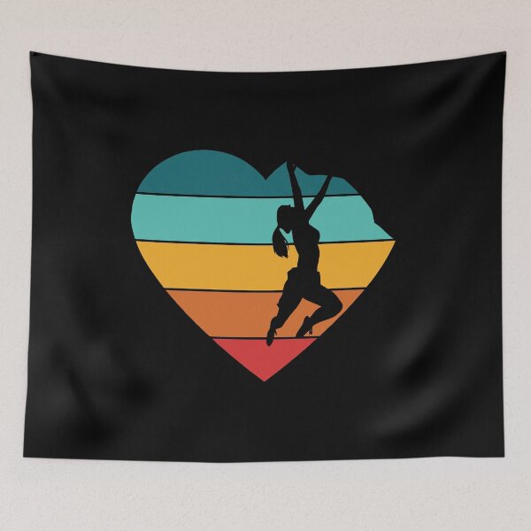 Item preview, I Love Bouldering - Woman Bouldering- Multicolored Heart designed and sold by HeatherPore.