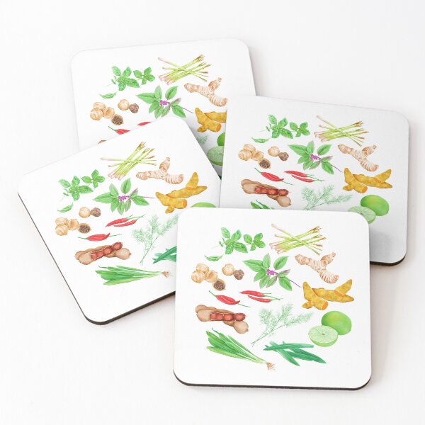 Item preview, Watercolor Illustration of a set of spices designed and sold by iswenyi.