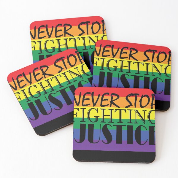 Item preview, Never Stop Fighting for Justice LGBTQ designed and sold by K8sDesigns.