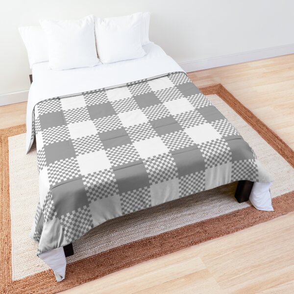  Gray & White Plaid Design Comforter