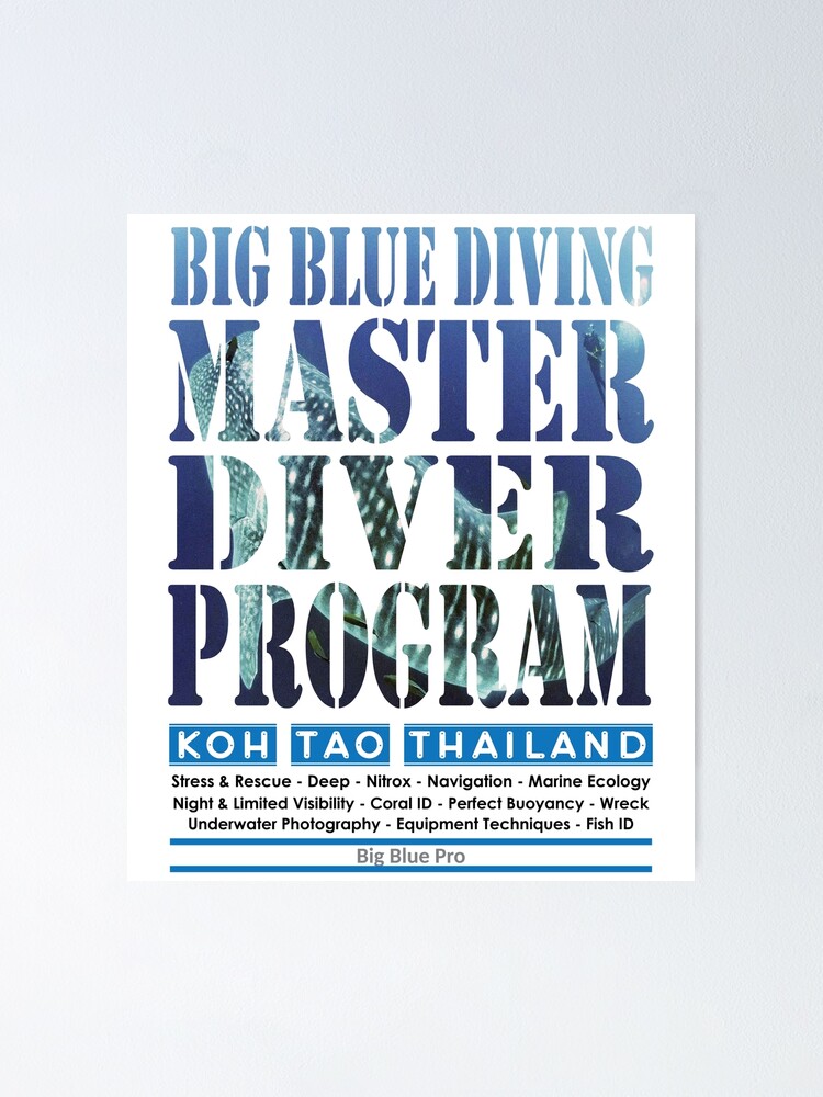 Thumbnail 1 of 3, Poster, Dive Master Program - Big Blue Pro designed and sold by BigBlueDiving.
