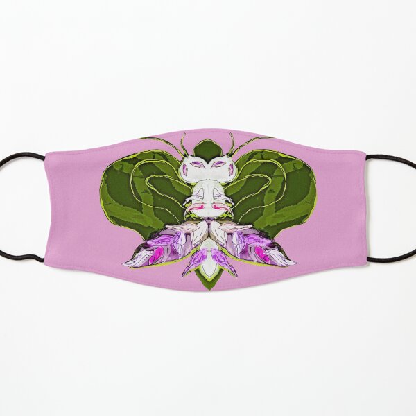 Cute alien insect - green on pink Kids Mask