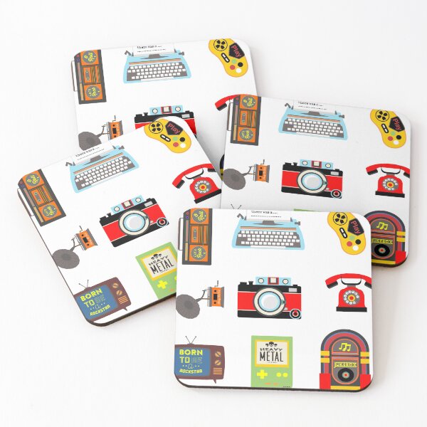 Artikelvorschau, Retro Aufkleber Ghetto Blaster Schreibmaschine Spielekonsole Grammophon Kamera Telefon TV Handheld Gamer Jukebox entworfen und verkauft von Hanlar.