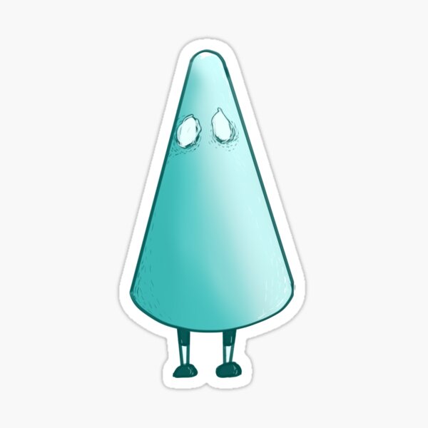 Blue Cone Man Ghost Sticker