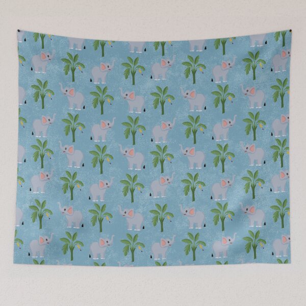 Item preview, Elephant and banana tree pattern designed and sold by Vinaerick.