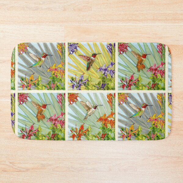 Item preview, 4 American Hummingbird Square for Clothing Home etc designed and sold by HummingbirdPics.