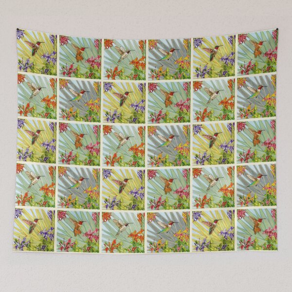 Item preview, 4 American Hummingbird Square for Clothing Home etc designed and sold by HummingbirdPics.
