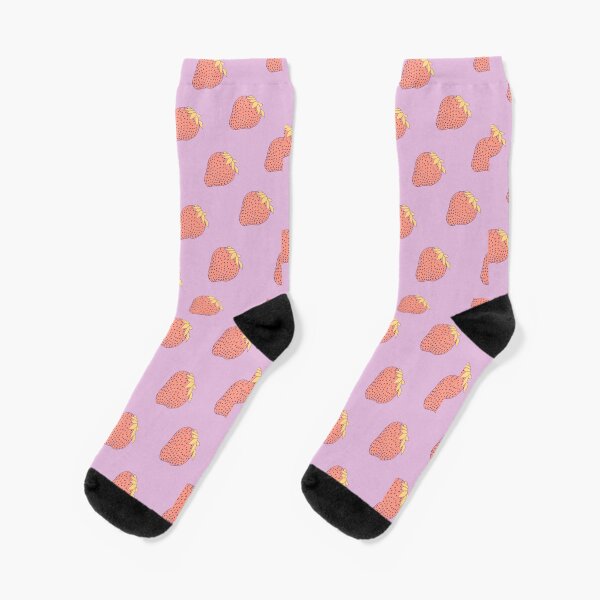Vaporpunk Strawberries Print Socks