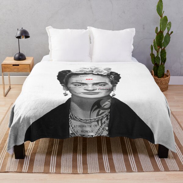Item preview, Frida Khalo "pop" portrait tattooed ! - bn on white bg - digital paint by Iona Art Digital designed and sold by IonaArtDigital.