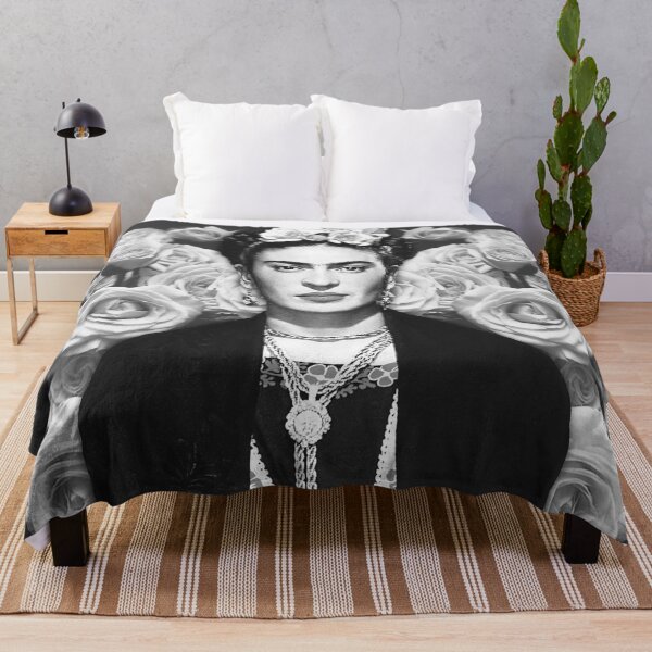 Item preview, Frida Khalo "pop" portrait - bn with white roses - digital paint by Iona Art Digital designed and sold by IonaArtDigital.
