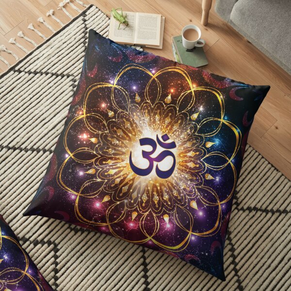"The higher power of Om" - sacred geometry Floor Pillow