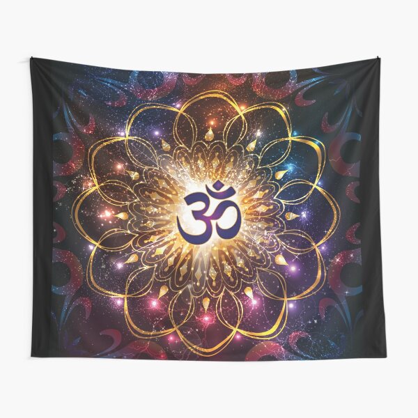 "The higher power of Om" - sacred geometry Tapestry