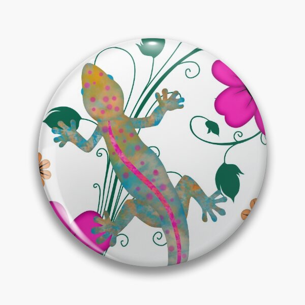 Item preview, Groovy Gekko With Flowers designed and sold by alliemac.