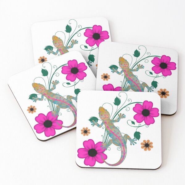 Item preview, Groovy Gekko With Flowers designed and sold by alliemac.