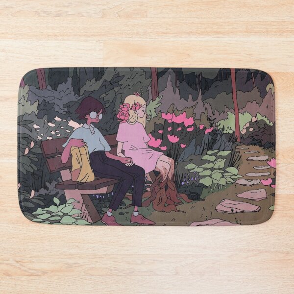 Item preview, Forest love two girls holding hands on bench lofi art tree girl designed and sold by MindChirp.