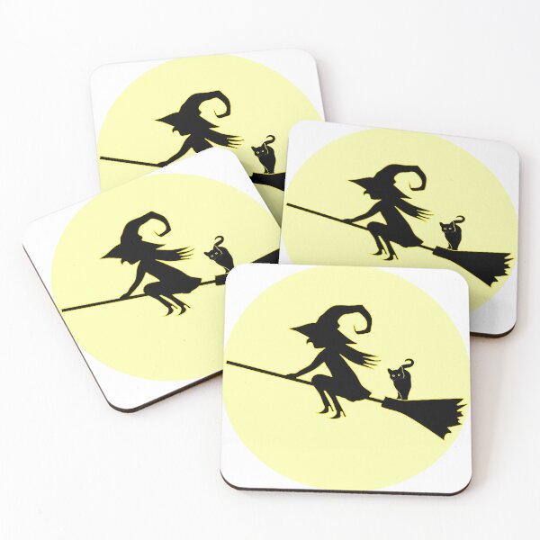 Item preview, Witch on the broom and full moon designed and sold by orangerinka.
