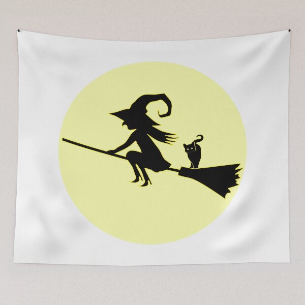 Item preview, Witch on the broom and full moon designed and sold by orangerinka.