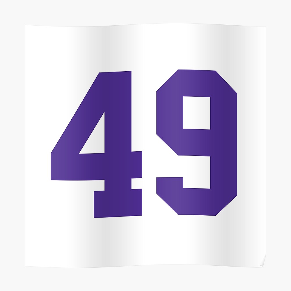 Fourty-Nine Purple Jersey Number Sports 49' Sticker for Sale by