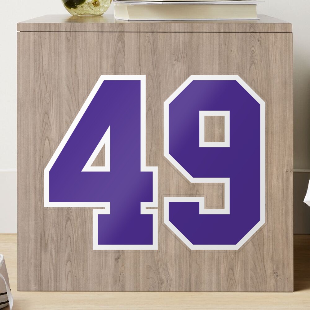 Fourty-Nine Purple Jersey Number Sports 49 Sticker for Sale by