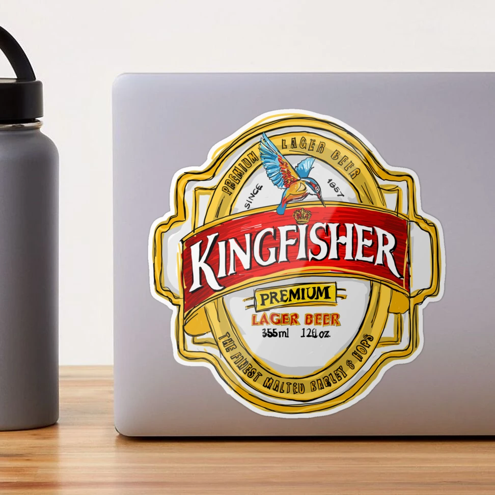 Kingfisher logo illustration, Beer in India United Breweries Group Kingfisher  kingfisher free Sticker by Lolita A Clement - Pixels