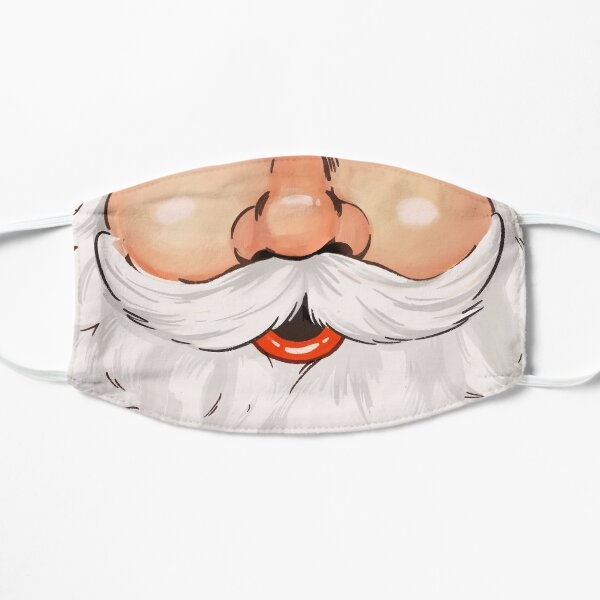 Santa Claus Beard Face Flat Mask