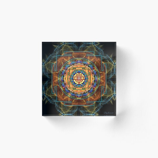 The Sri Yantra - Sacred Geometry Acrylic Block