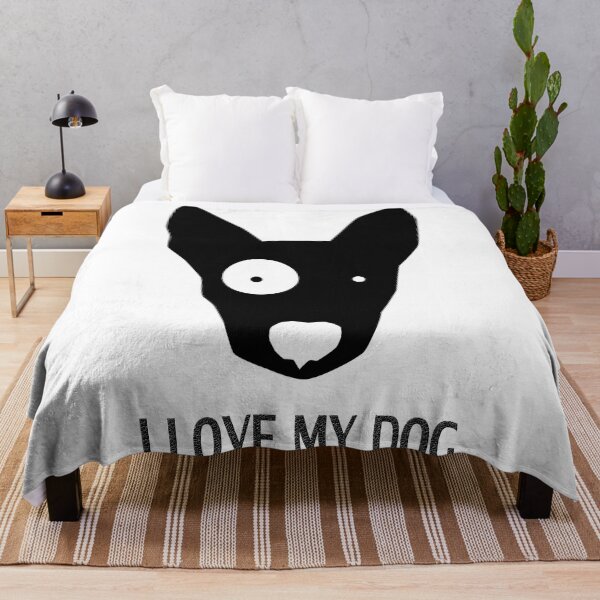 Item preview, Black Bull Terrier Dog with White Eyes designed and sold by Astralia.