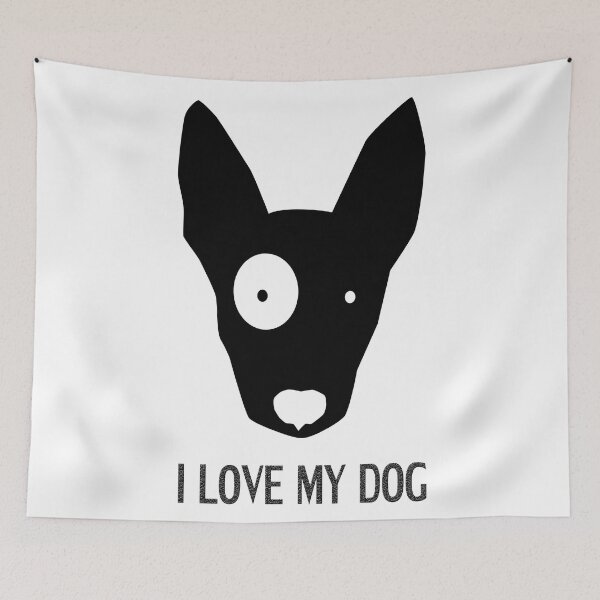 Item preview, Black Bull Terrier Dog with White Eyes designed and sold by Astralia.
