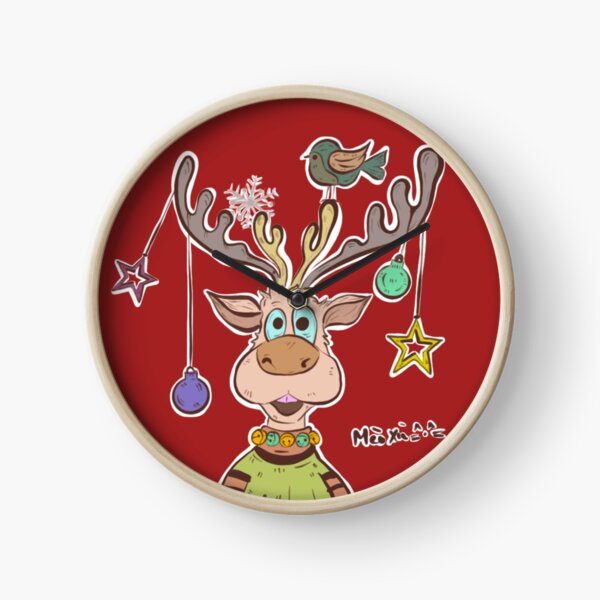 Happy Reindeer Clock