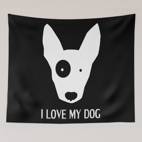 Item preview, White Bull Terrier Dog with Black Eyes designed and sold by Astralia.